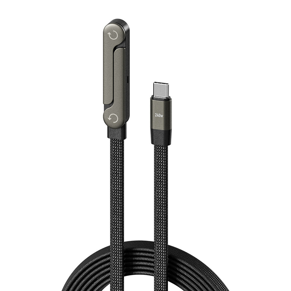 240w Braided Fast Charge Cable with Built-in Phone Stand