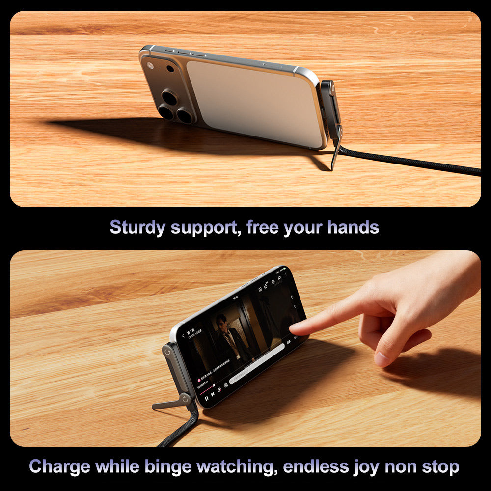 240w Braided Fast Charge Cable with Built-in Phone Stand
